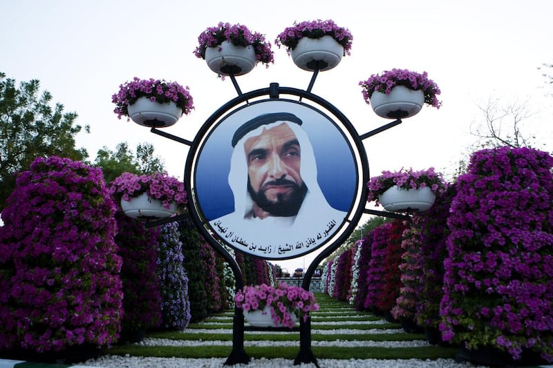 The most hanging flower baskets: The Al Ain Paradise Gardens set another Guinness world record in 2011 for the most hanging flower baskets (over 2000) as it reopened to the public after being closed 3 months ago due to vandalism. Andrew Henderson / The National