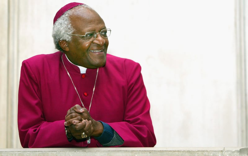 Desmond Tutu takes up his position as visiting professor in post-conflict studies at Kings College London in 2004. The archbishop died on Sunday, December 26, 2021. Getty