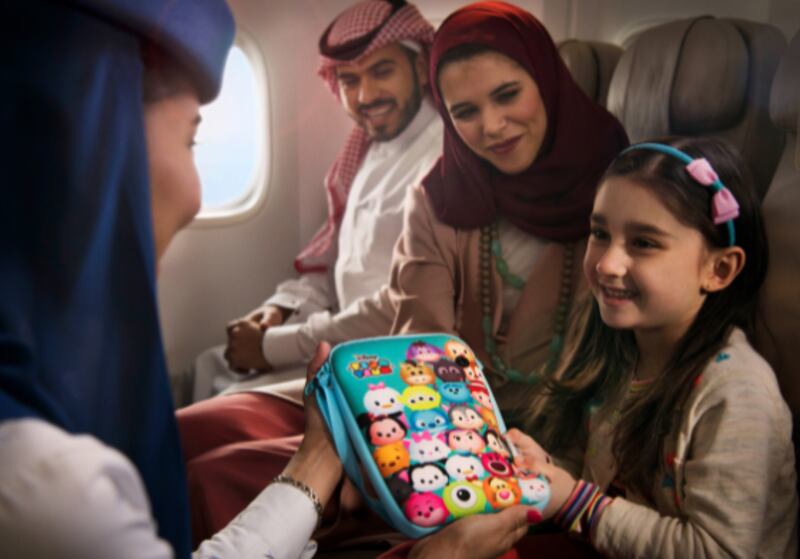 Saudia  offers in-flight activity kits for children. Photo: Saudia