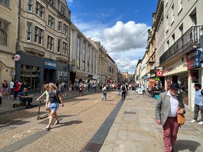 Much of Oxford's main shopping street has been turned over to pedestrians. Matthew Davies / The National