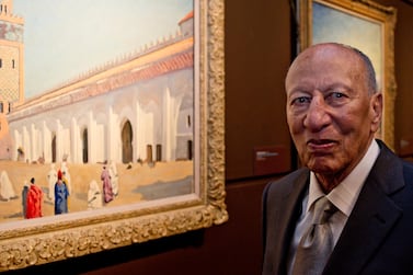 Moroccan artist Hassan El Galaoui at the Winston Churchil El Galaoui exhibition in 2012. Courtesy of Touria El Galaoui 