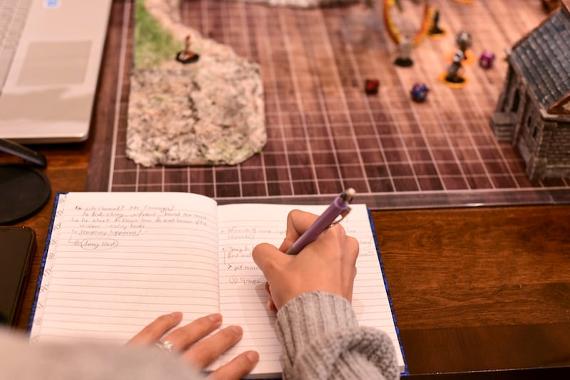 Participants take notes during the game, for hints to be used in the future.