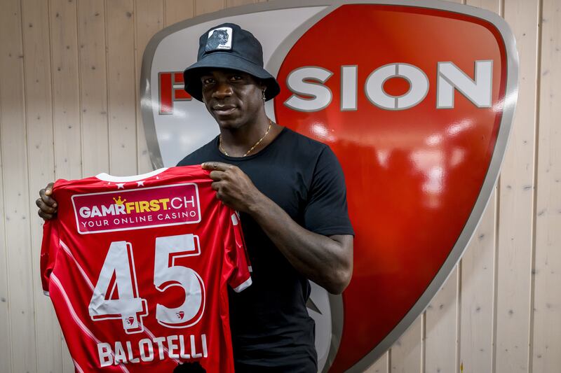 Mario Balotelli after joining FC Sion. EPA