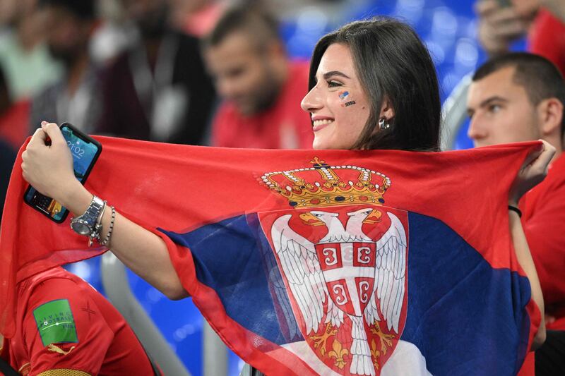 Serbia's supporters at Stadium 974. AFP