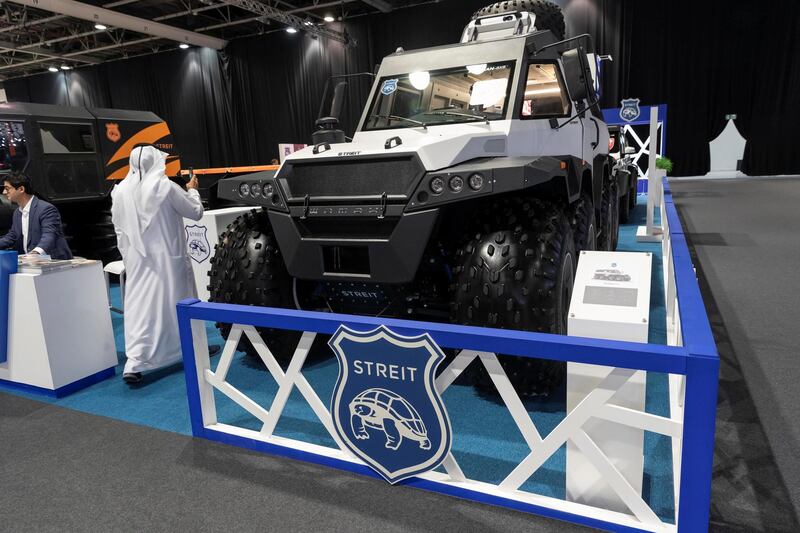 DUBAI, UNITED ARAB EMIRATES. 12 November 2019. The Streit stand at the Dubai Motor Show opening day. (Photo: Antonie Robertson/The National) Journalist: Nic Webster. Section: National.
