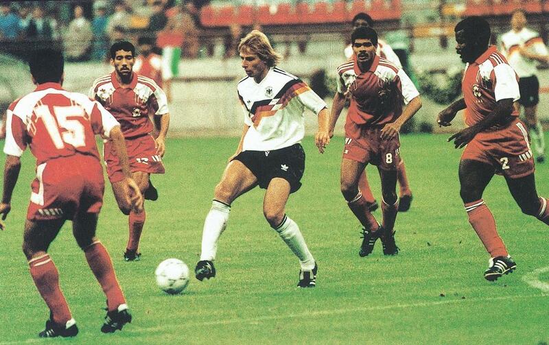 The UAE taking on West Germany in Milan, Italy, during the 1990 World Cup. Photo courtesy Al Ittihad