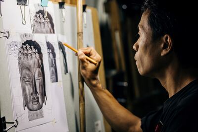 A student at the Ani Art Academy, Thailand 