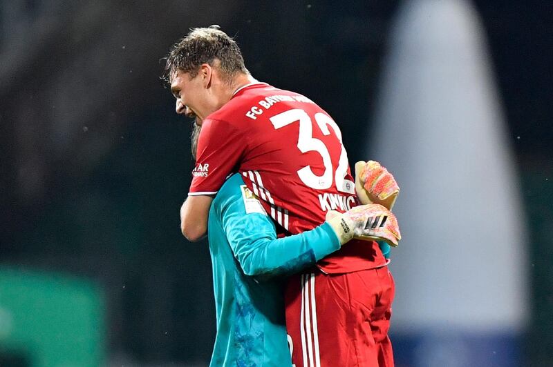 Goalkeeper Manuel Neuer, and Joshua Kimmich celebrate. AP