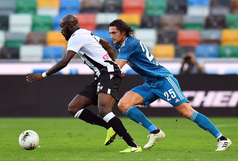 Seko Fofana of Udinese competes for the ball with Adrien Rabiot of Juventus. Getty