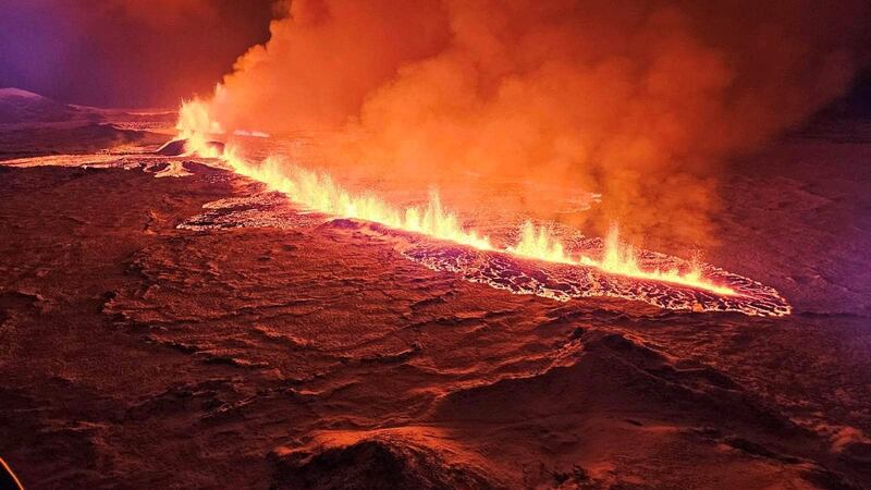 The Norwegian Meteorological Agency estimated that 100 to 200 cubic metres of lava is spewing out each second. Reuters