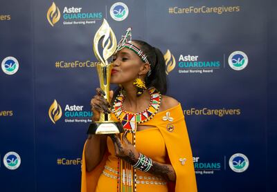 Anna Qabale Duba after winning the award last year. Ruel Pableo for The National