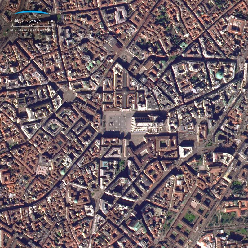 An image of the Duomo di Milano from space. Courtesy MBRSC