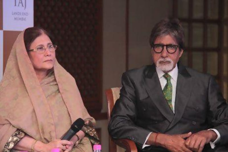 Yasmin Rafi and Amitabh Bachchan at the launch of Rafi's book Mohammed Rafi My Abba - A Memoir, where Bachchan spoke about the author's father-in-law. IANS
