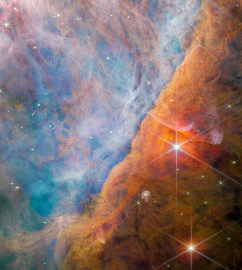 A part of the Orion Nebula known as the Orion Bar. Photo: Nasa