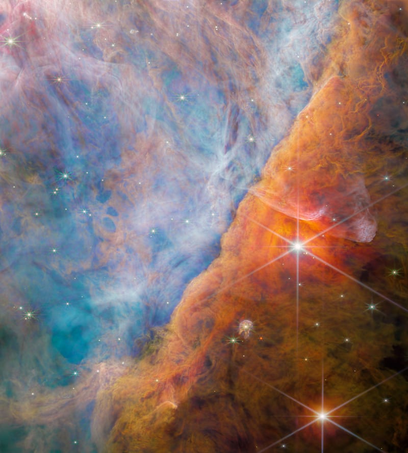 A part of the Orion Nebula known as the Orion Bar. Photo: Nasa