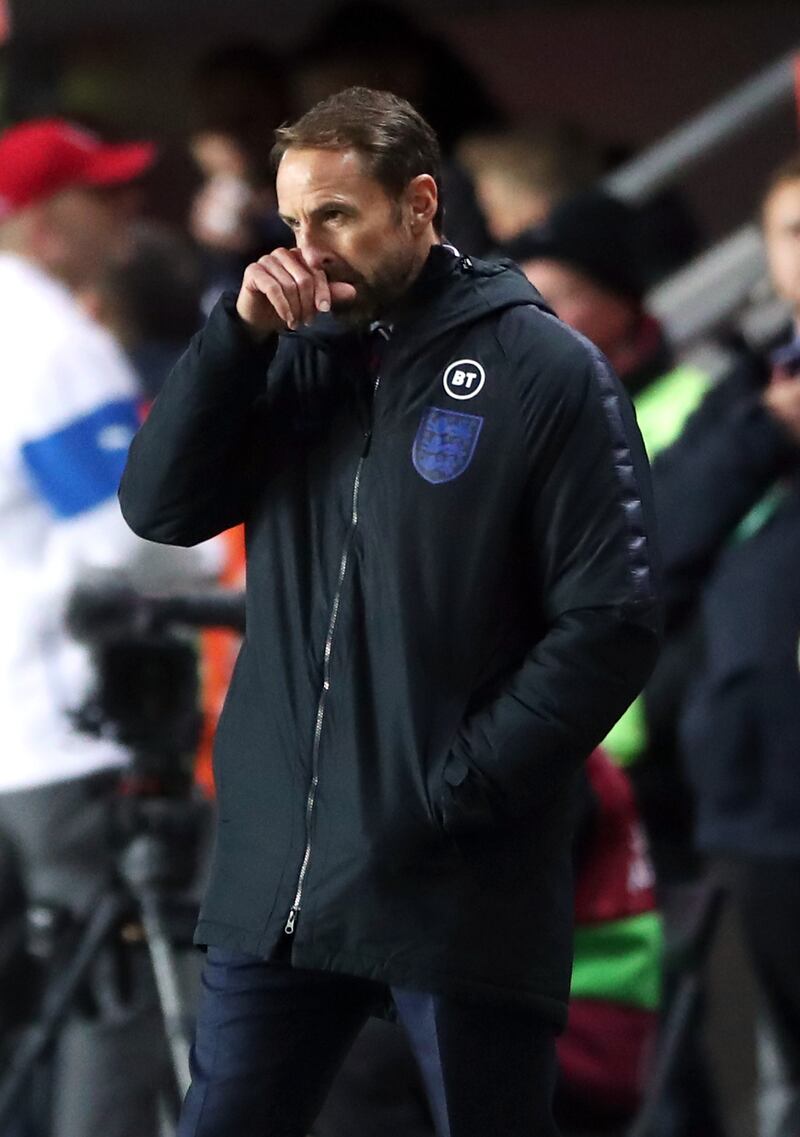 England manager Gareth Southgate during the UEFA Euro 2020 qualifying, Group A match at Sinobo Stadium, Prague. PA Photo.