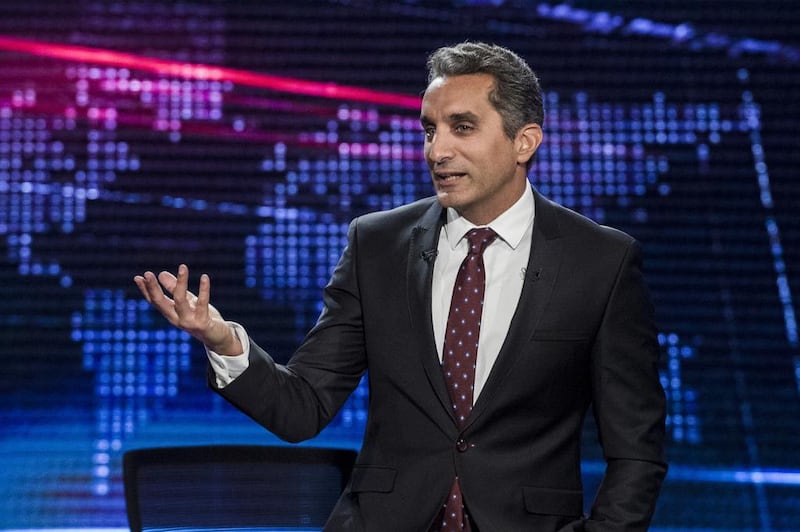 Satirist Bassem Youssef’s Al Bernameg can be seen on Diwan. Khaled Desouki / AFP