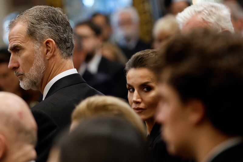 King Felipe and Queen Letizia of Spain at the funeral of King Constantine II in Athens. Getty