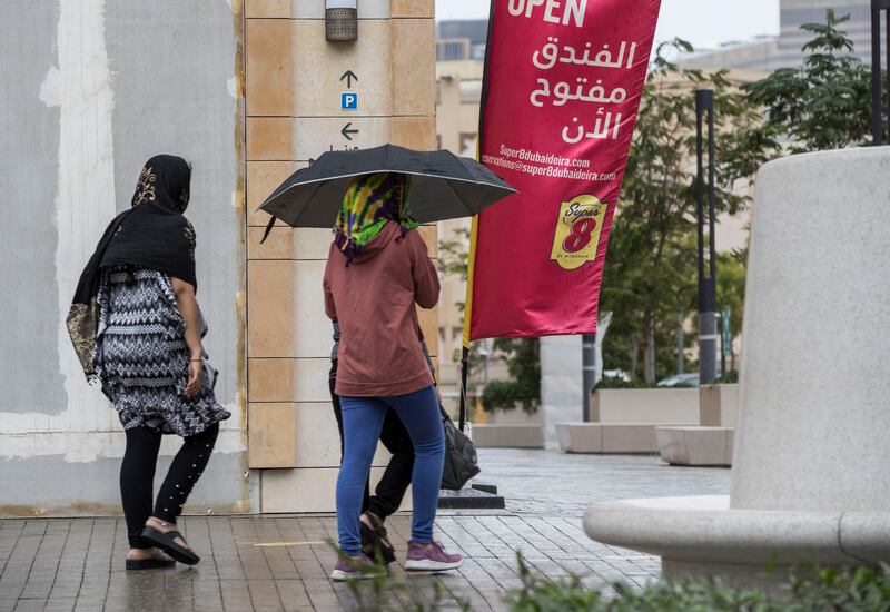 Dark clouds formed over Dubai before it began to rain in the emirate. Ruel Pableo/The National