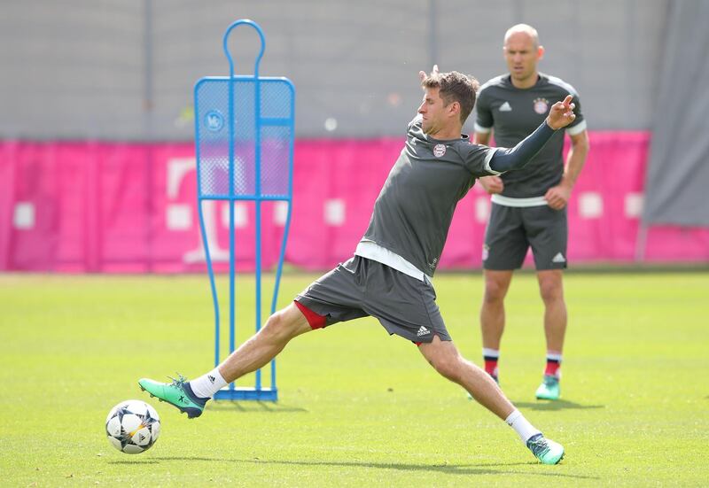 Bayern Munich's Thomas Muller in action during a training session. Alexander Hassenstein / Getty Images