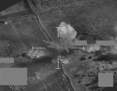 Footage taken from an RAF Typhoon over Yemen, showing a targeted strike. Photo: Ministry of Defence