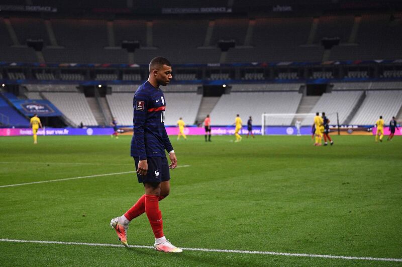 A dejected Kylian Mbappe. AFP