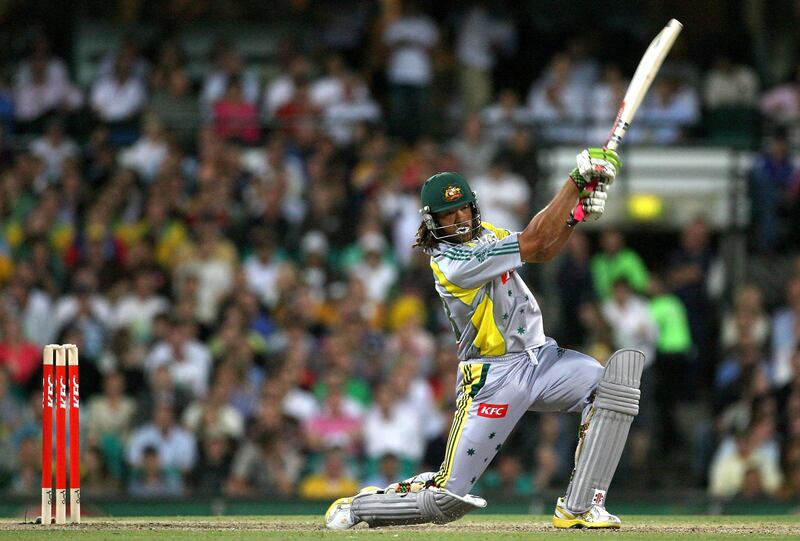 Andrew Symonds bats for Australia. PA