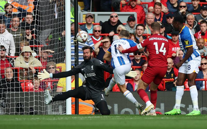 LIVERPOOL RATINGS: Alisson Becker - 7. Without the Brazilian the game would have been out of Liverpool’s reach before the 20-minute mark. His second half save from Welbeck capped a fine performance. Reuters