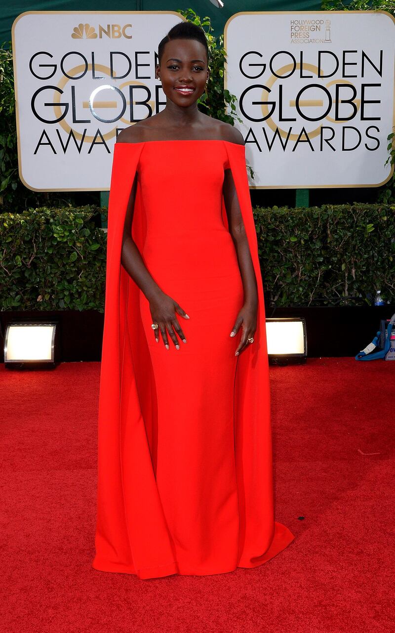 epa04017719 Kenyan-Mexican actress Lupita Nyong'o arrives for the 71st Annual Golden Globe Awards at the Beverly Hilton, in Beverly Hills, California, USA, 12 January 2014.  EPA/PAUL BUCK
