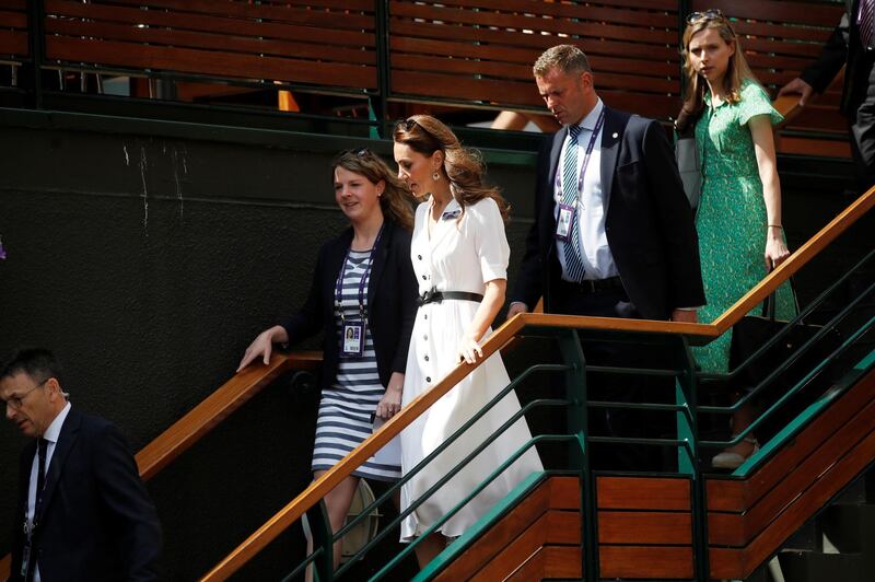 Kate Middleton, Duchess of Cambridge, arrives at Wimbledon on Tuesday. Reuters