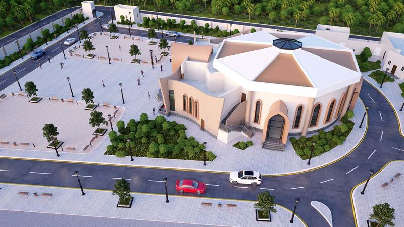 View 2. Construction has begun on a church in Abu Dhabi for the Anglican community. The Church of South India is being built on land allocated near a Hindu temple off the Dubai-Abu Dhabi Sheikh Zayed highway. Construction will be completed in June next year. Courtesy: Church of South India