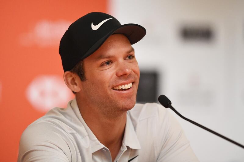 Paul Casey of England speaks to the media. Tom Dulat/Getty Images