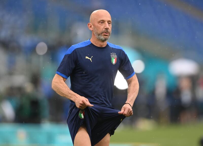 taly chief delegate Gianluca Vialli during training. Reuters