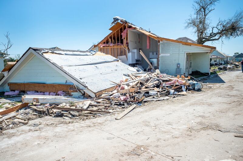 Extensive damage was done to homes in Arabi, Louisiana, after a tornado struck the area on March 22, 2022. The Daily Advertiser / AP
