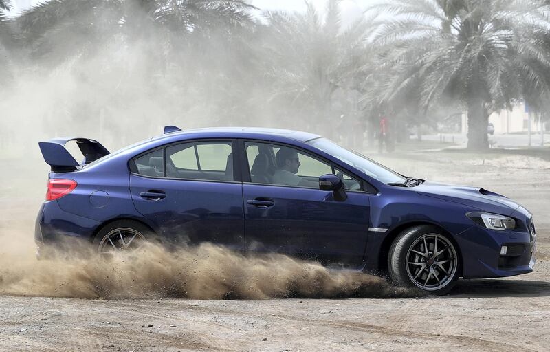 ABU DHABI , UNITED ARAB EMIRATES , APRIL 25  – 2018 :- Suburu WRX car during the road test in Abu Dhabi. ( Pawan Singh / The National ) For Arts & Life. Story by Adam Workman