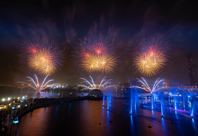 The fireworks display took place alongside ‘Imagine’, a colourful light, laser and sound show