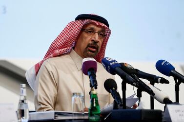 Saudi Energy Minister Khalid Al-Falih speaks during a news conference in Riyadh Reuters 