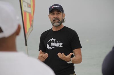 Teo Brambilla, Regional Director for PADI ME addressed divers ahead of the dive. Courtesy Hilton Al Hamra Beach