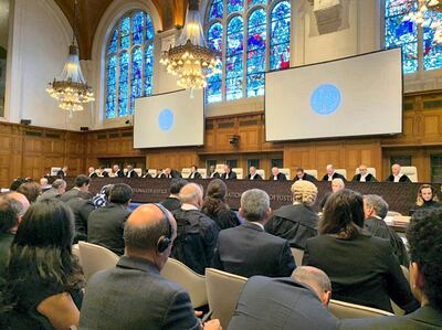 Hearing at the International Court of Justice at The Hague on Monday 2 December. Credit MOFA