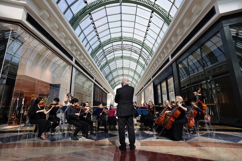 The Emirates Youth Symphony Orchestra has been playing the UAE national anthem once a week this month as part of National Day celebrations at Dubai's Mall of the Emirates