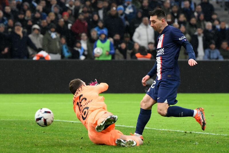  Lionel Messi scores PSG's second goal. AFP