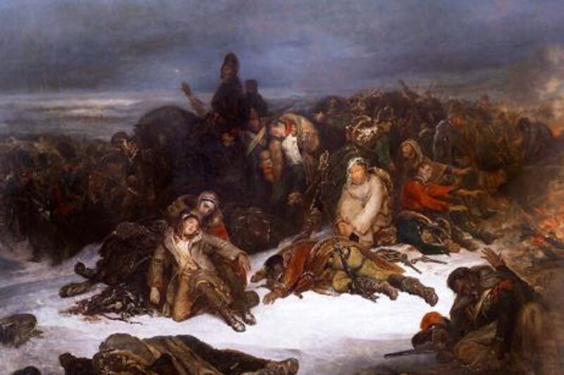 Ary Scheffer
The Retreat of NapoleonÕs Army from Russia in 1812, 1826
oil on canvas
50-1/4 by 64 inches Rchard L. Feigen & Co. 