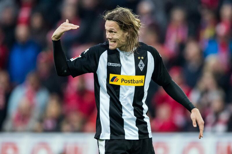 MAINZ, GERMANY - APRIL 01: Jannik Vestergaard of Moenchengladbach gestures during the Bundesliga match between 1. FSV Mainz 05 and Borussia Moenchengladbach at Opel Arena on April 1, 2018 in Mainz, Germany. (Photo by Simon Hofmann/Bongarts/Getty Images)