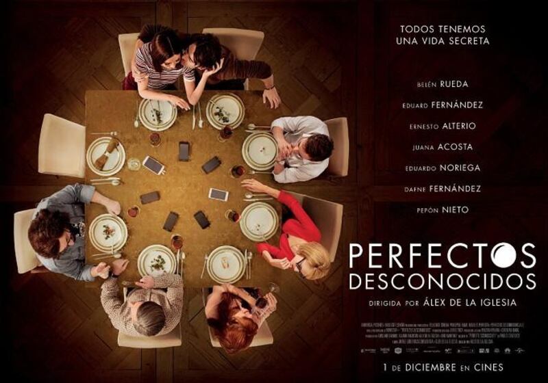 The theatrical poster for the Spanish remake of Perfect Strangers