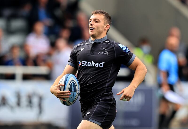 Adam Radwan of Newcastle Falcons breaks with the ball during the Gallagher Premiership Rugby match against Harlequins. Getty Images