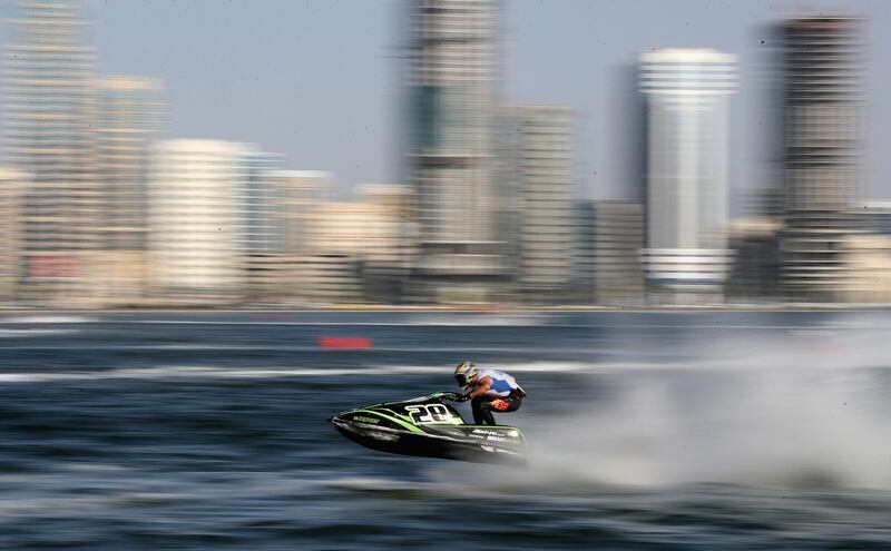 Barnabas Szabo of Hungary race in the Ski Division GP1 during qualifying for the  UIM-ABP Aquabike Class Pro Circuit.  Getty Images