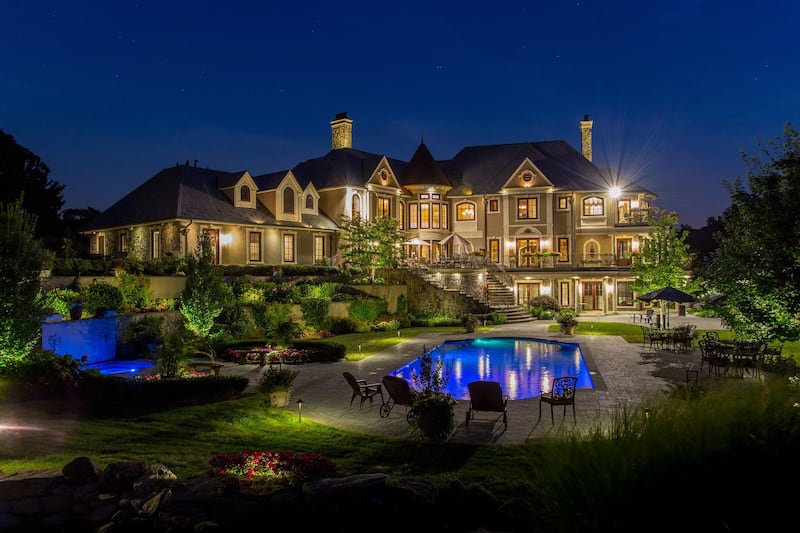 It lights up like a fairytale at night. Courtesy Douglas Elliman Realty
