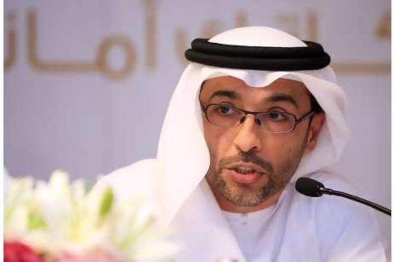 Abdullah al Muhairi, the secretary general of the Zakat Fund during a press conference at Fairmont hotel in Abu Dhabi.