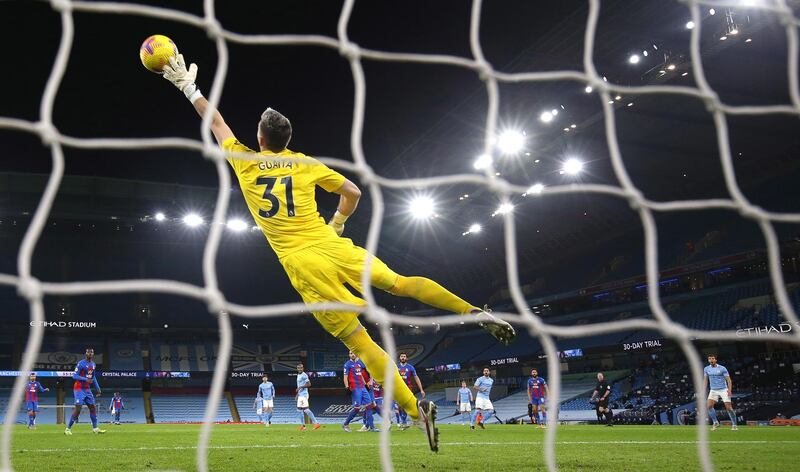 CRYSTAL PALACE PLAYER RATINGS: Vicente Guaita 5 – Very sloppy in possession but could do little to keep out any of Man City’s goals. EPA