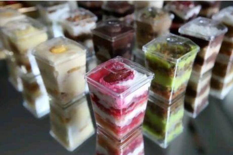 Gourmandise's Sweets in a Cup include flavours such as rice pudding and blueberry cheesecake. Pawan Singh / The National